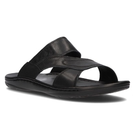 Kožne muške papuče Filippo MK2304 / 21 Bk crne crno 1