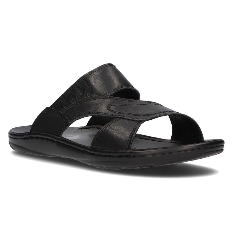 Kožne muške papuče Filippo MK2304 / 21 Bk crne crno 1