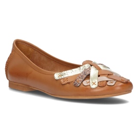 Kožne balerinke Filippo 01358 crvene smeđa 1