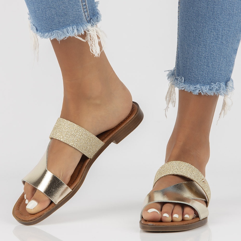 Kožne papuče Filippo 40 260 zlato zlatni 1