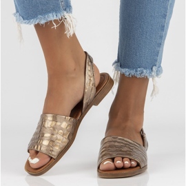 Kožne sandale Filippo 40215 taupe smeđa 2