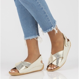 Kožne sandale Filippo 00994-37 / 00-5 ekru 1