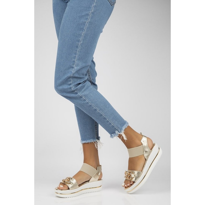 Kožne sandale Filippo 104 zlato zlatni 2