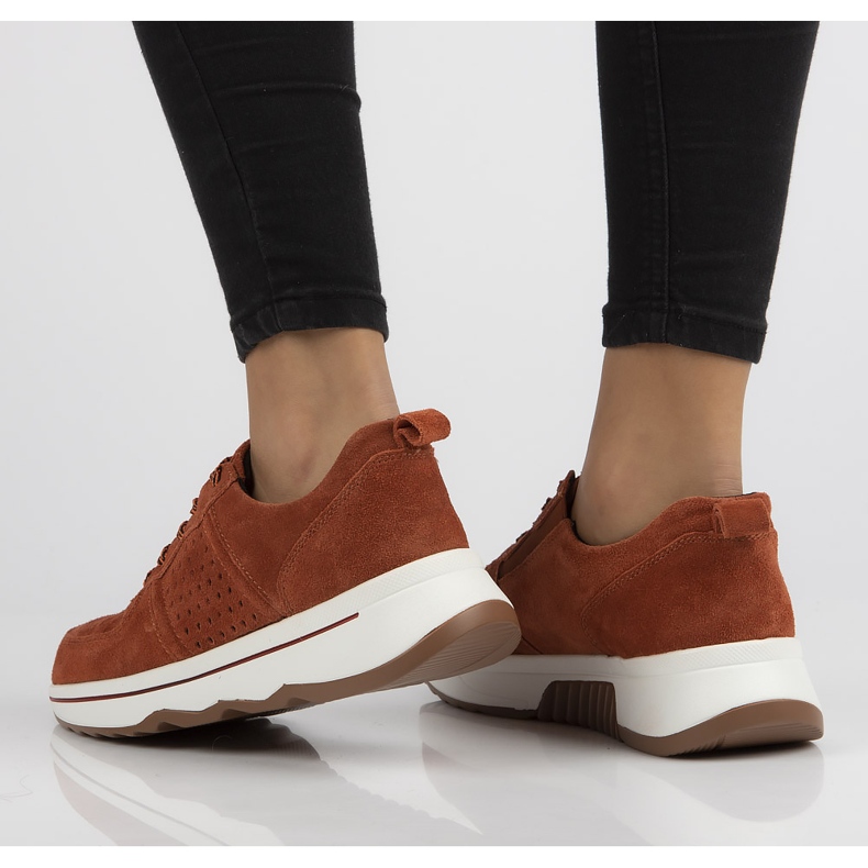 Filippo Kožne tenisice DP3171 / 21 Br smeđe smeđa naranča 1