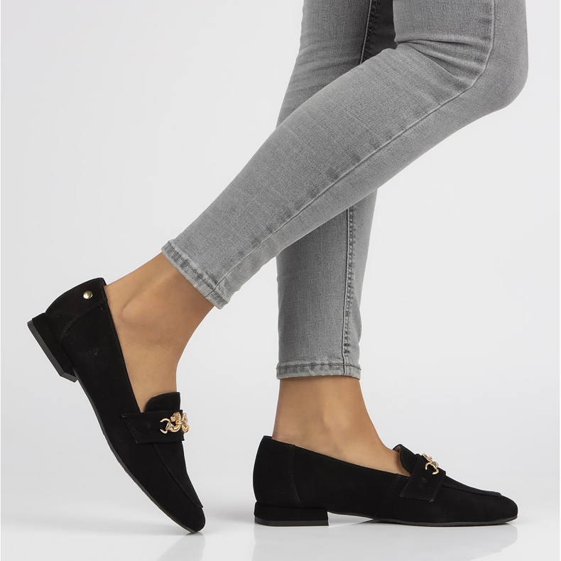 Kožne mokasinke Filippo 05313 crne crna 2