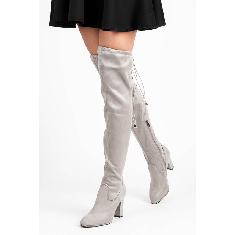 Betler Čizme od antilopa na postu siva 1