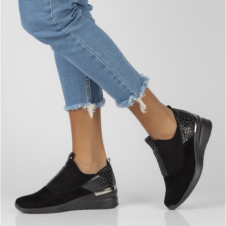 Kožne tenisice Filippo DP1689 / 22 Bk Bk crne crno 1