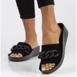 Kožne papuče Filippo DK3593 / 22 Bk crne crno 1