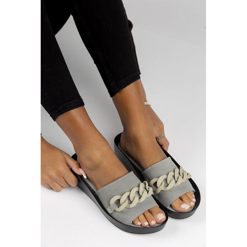 Kožne papuče Filippo DK3593 / 22 Gr siva 2