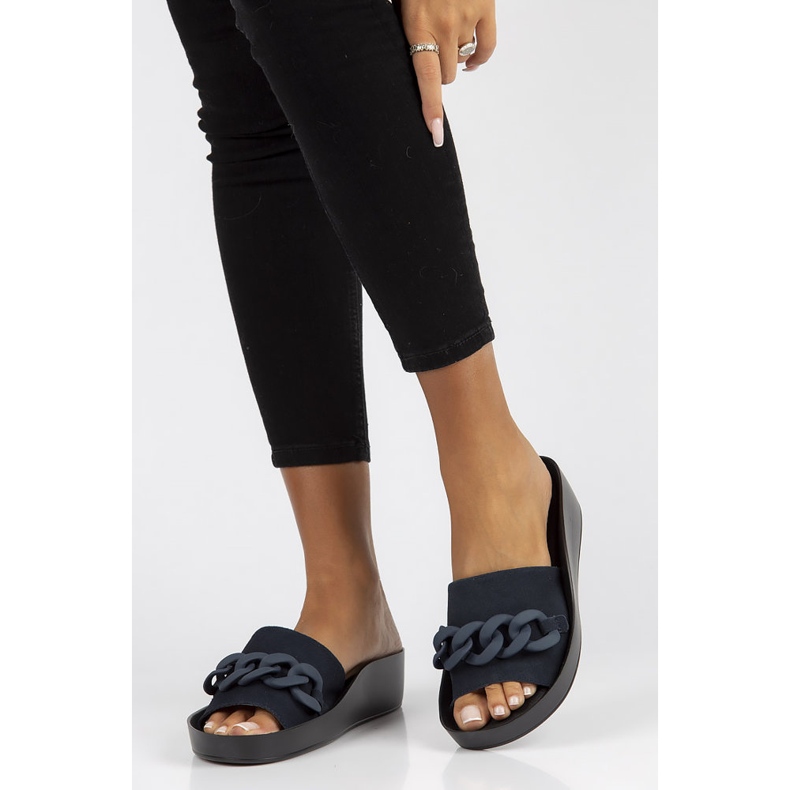 Kožne papuče Filippo DK3593 / 22 Nv tamnoplave tamnoplava 1