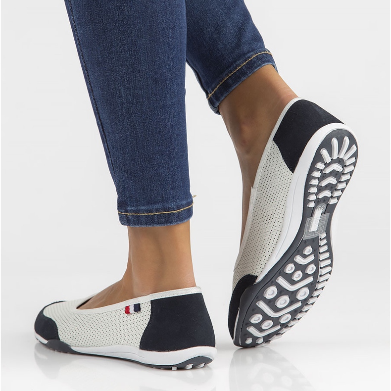 Kožne cipele Filippo DP142 / 22 Wh Nv bijele i tamnoplave bijela tamnoplava 2