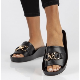 Kožne papuče Filippo DK3590 / 22 Bk crne crna 2