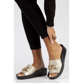 Kožne papuče Filippo DK3590 / 22 Go zlatne zlatna 2