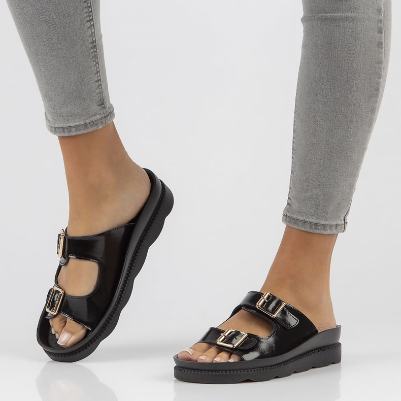 Kožne papuče Filippo DK3599 / 22 Bk crne crna 2