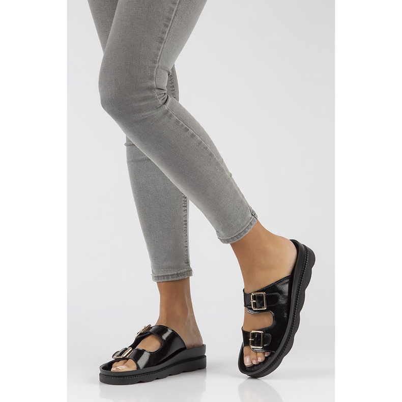 Kožne papuče Filippo DK3599 / 22 Bk crne crna 1