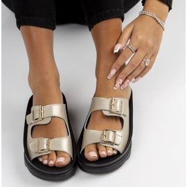 Kožne papuče Filippo DK3599 / 22 Go zlatne zlatni 2