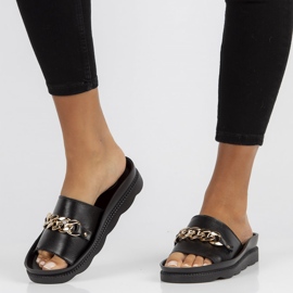 Kožne papuče Filippo DK3597 / 22 Bk crne crna 2