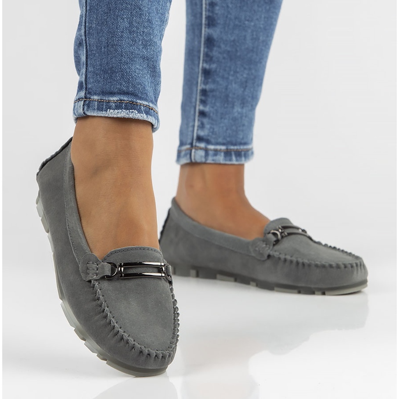 Kožne mokasinke Filippo DP1202 / 22 Gr sive siva 2