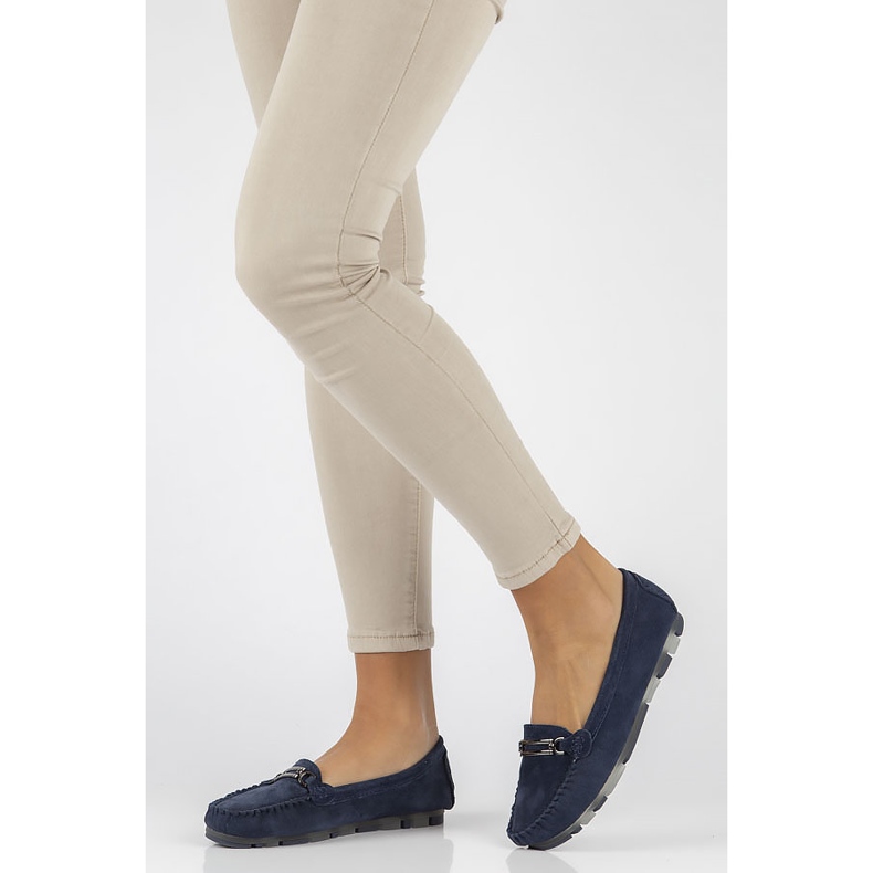 Kožne mokasinke Filippo DP1202 / 22 Nv tamnoplave tamnoplava 1