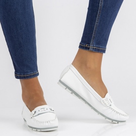 Kožne mokasinke Filippo DP3629 / 22 Wh bijele bijela 1