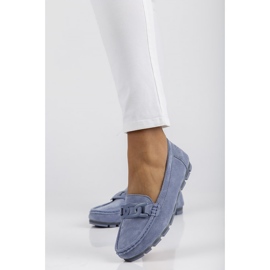 Kožne mokasinke Filippo DP3630 / 22 Bl plave plava 1