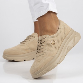 Kožne tenisice Filippo DP2138 / 22 Be Be bež 2