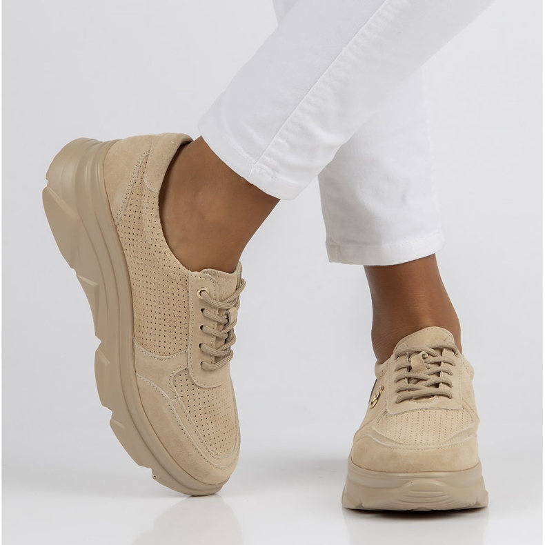 Kožne tenisice Filippo DP2138 / 22 Be Be bež 1