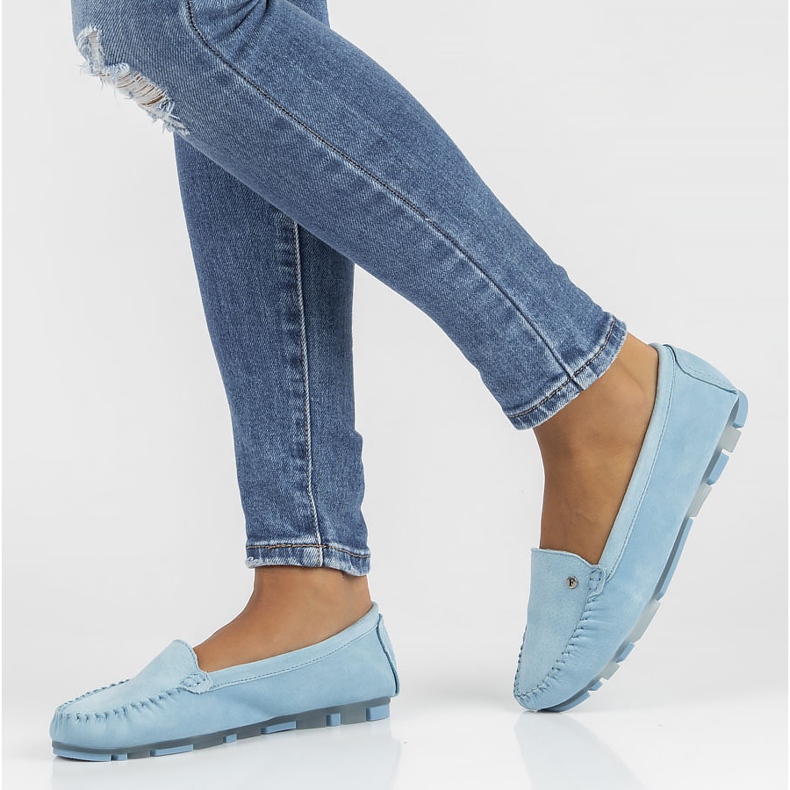 Kožne mokasinke Filippo DP2037 / 22 Bl plave plava 1