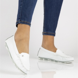 Kožne mokasinke Filippo DP2037 / 22 Wh bijele bijela 1