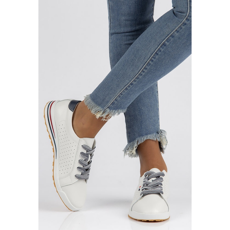 Kožne cipele Filippo DP3509 / 22 Wh bijele bijela 2