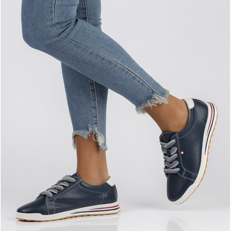 Kožne cipele Filippo DP3509 / 22 Nv tamnoplave mornarsko plava 1