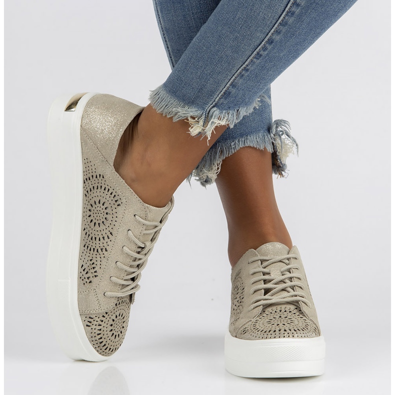 Kožne cipele FILIPPO DP3529 / 22 Go zlatne zlatni 2