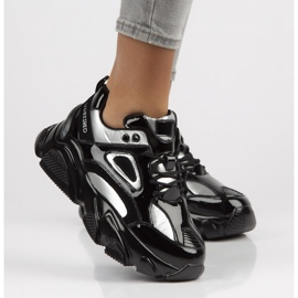 Kožne tenisice Filippo BJ1848-SP srebrne crno srebro 1