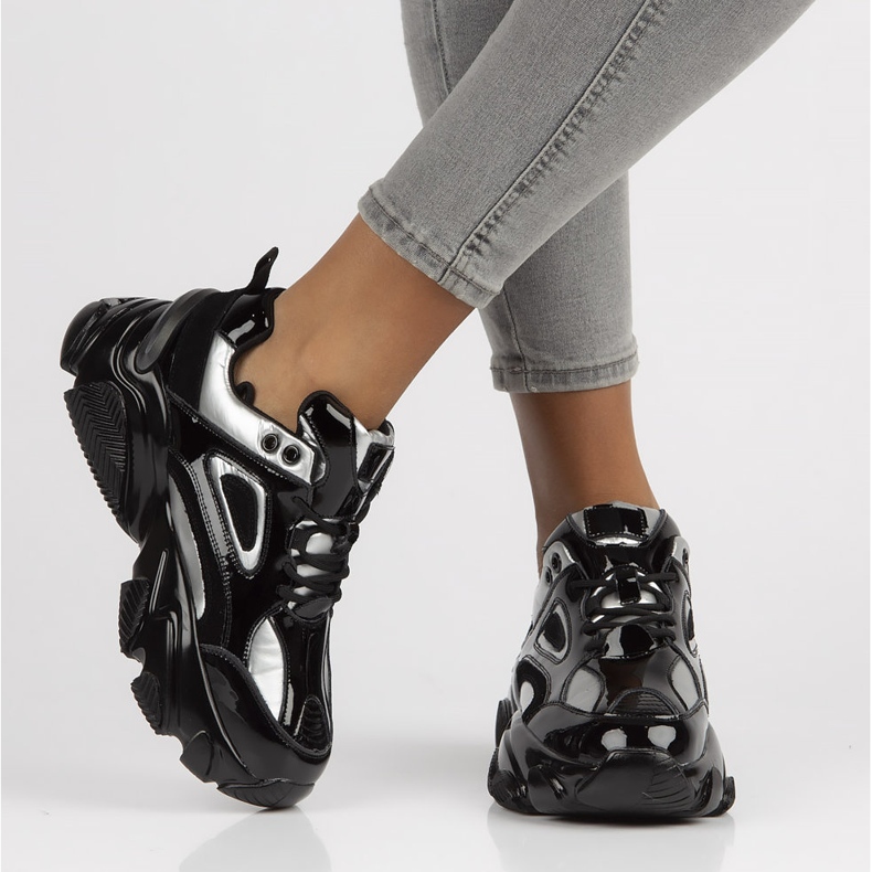 Kožne tenisice Filippo BJ1848-SP srebrne crna srebro 2