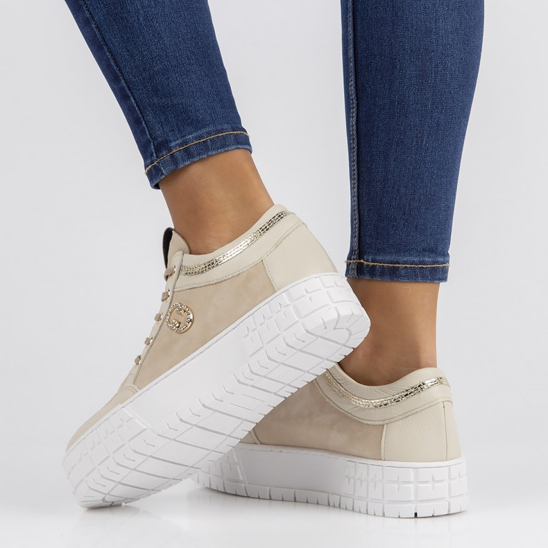 Kožne tenisice Filippo 149 bež 1