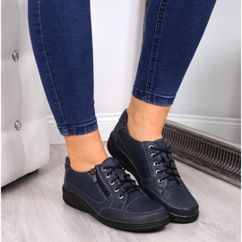 Kožne cipele s patentnim zatvaračem Helios W H357D tamnoplave tamnoplava 2