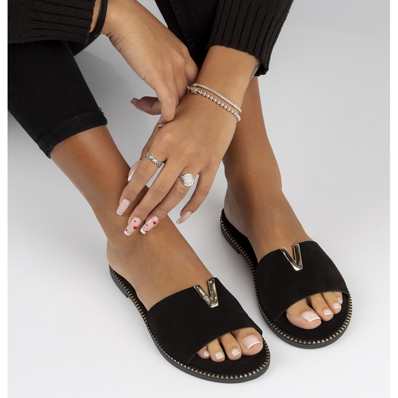 Kožne papuče Filippo LH-200 crne crno 2