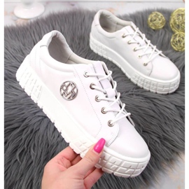 Kožne cipele s platformom Filippo W PAW320A bijele bijela 1