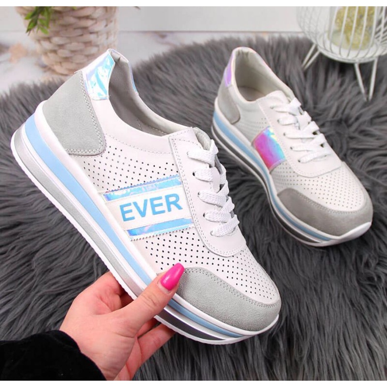 Kožne tenisice na holo platformi Filippo W PAW150C bijele bijela 1