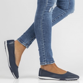 Kožne balerinke Filippo DP3681 / 22 Nv tamnoplave tamnoplava 2