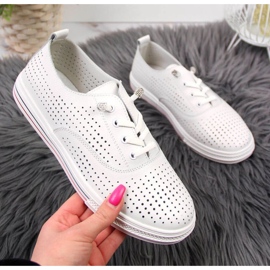 Kožne ažurne cipele Vinceza W JAN85 bijele bijela 1