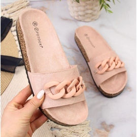 Papuče s lančićem Potocki W WOL65 roze ružičasta 1