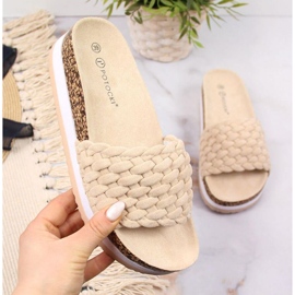 Potocki W WOL66B bež papuče s platformom 1