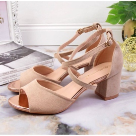 Sandale na post Potocki W WOL67B bež 2