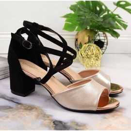 Sandale na post Potocki W WOL68 crne i zlatne crna zlatni 2