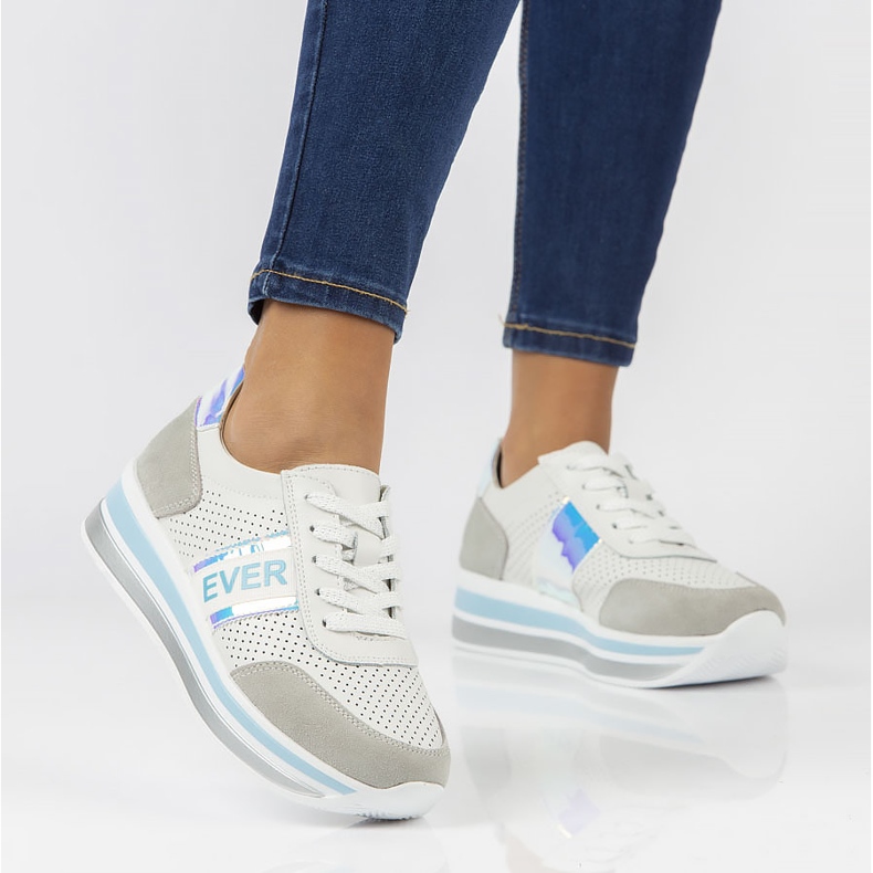 Kožne tenisice Filippo DP1414 / 22 Bl plave bijela plava siva 1