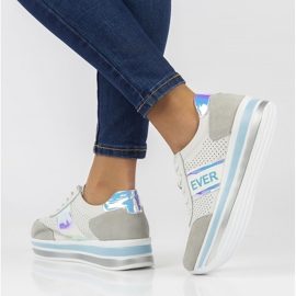 Kožne tenisice Filippo DP1414 / 22 Bl plave bijela plava siva 2