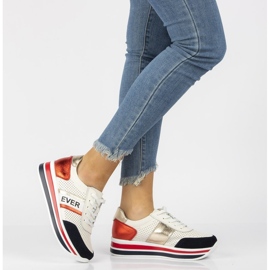 Kožne tenisice Filippo DP1414 / 22 Wh bijele bijela crvena mornarsko plava 2