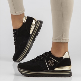 Kožne tenisice Filippo DP3538 / 22 Bk Go crne crno 1