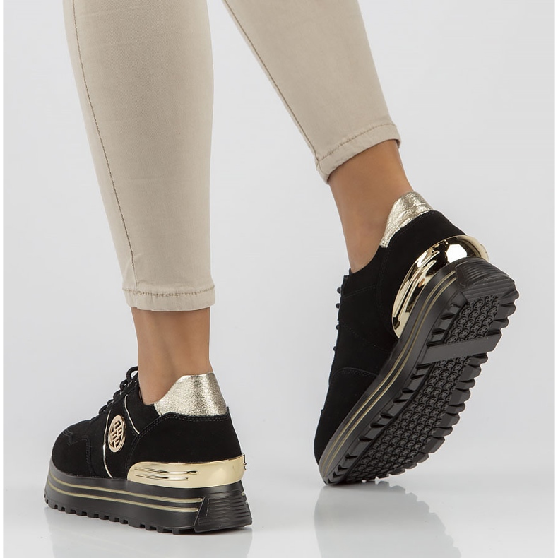 Kožne tenisice Filippo DP3538 / 22 Bk Go crne crna 2